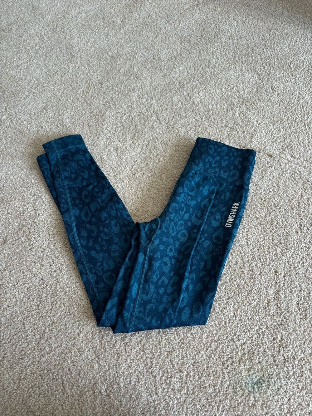 Gymshark Teal Leopard Print Leggings